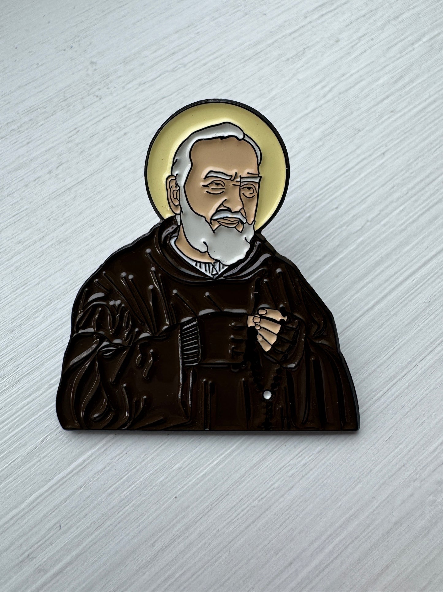 Padre Pio Enamel Pin