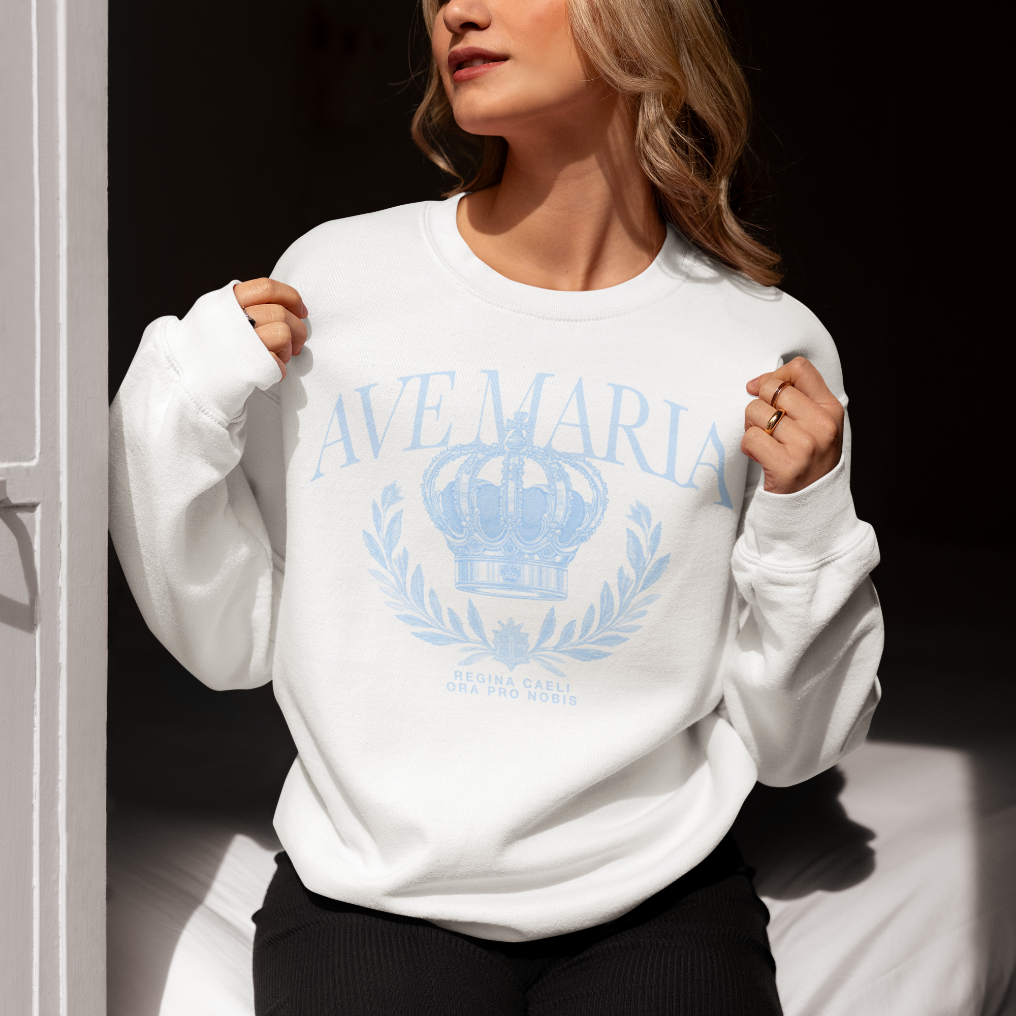 Ave Maria Crewneck – Saintly Society